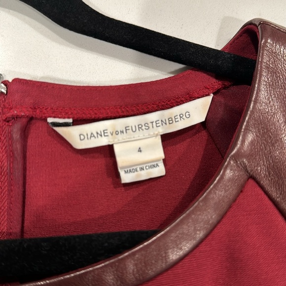 Diane von Furstenburg leather line dress - Picture 3 of 7